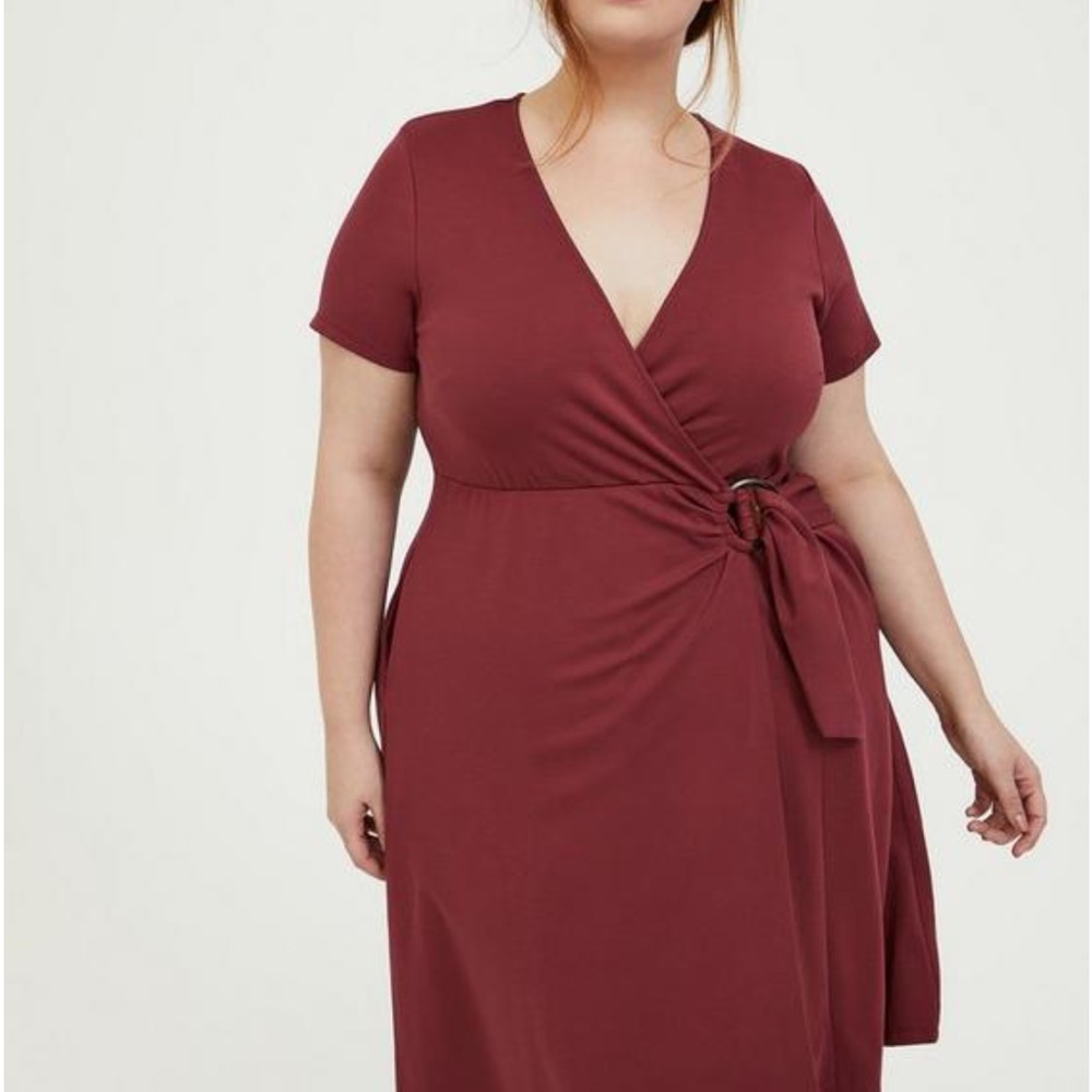 Torrid Premium Dark Red Mini Wrap Dress